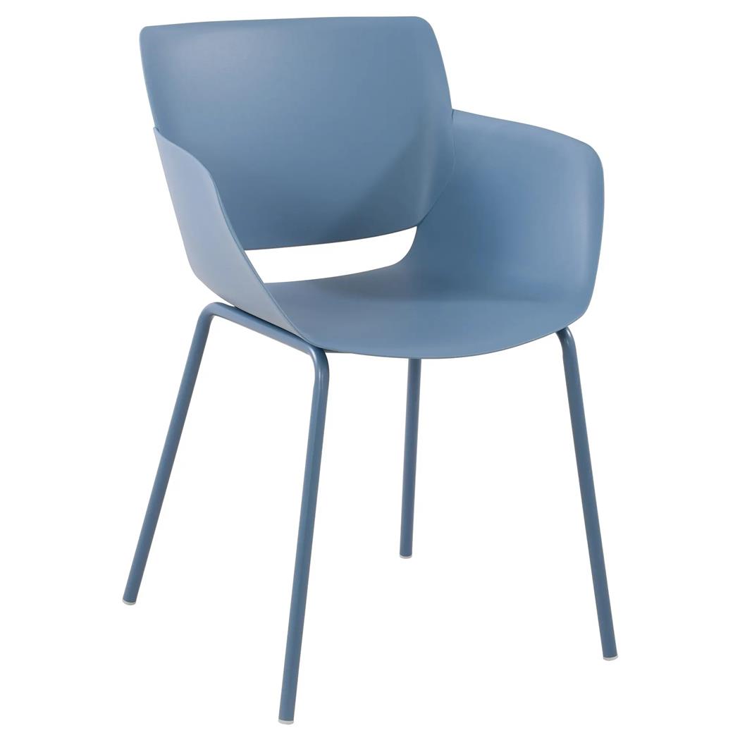 Sedia per Sala D'attesa RIKO, Design Moderno, Comoda ed Elegante, Polipropilene, Blu
