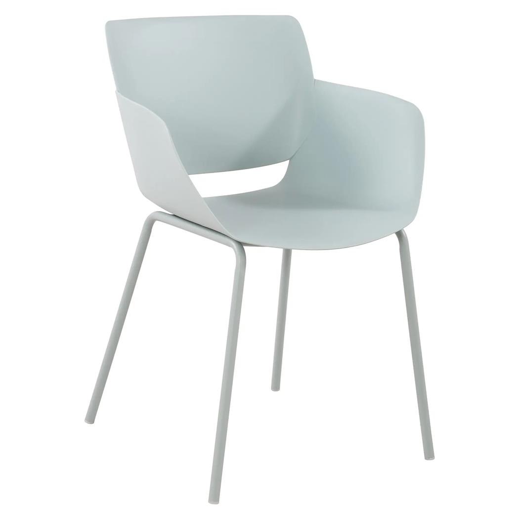 Sedia per Sala D'attesa RIKO, Design Moderno, Comoda ed Elegante, Polipropilene, Azzurro