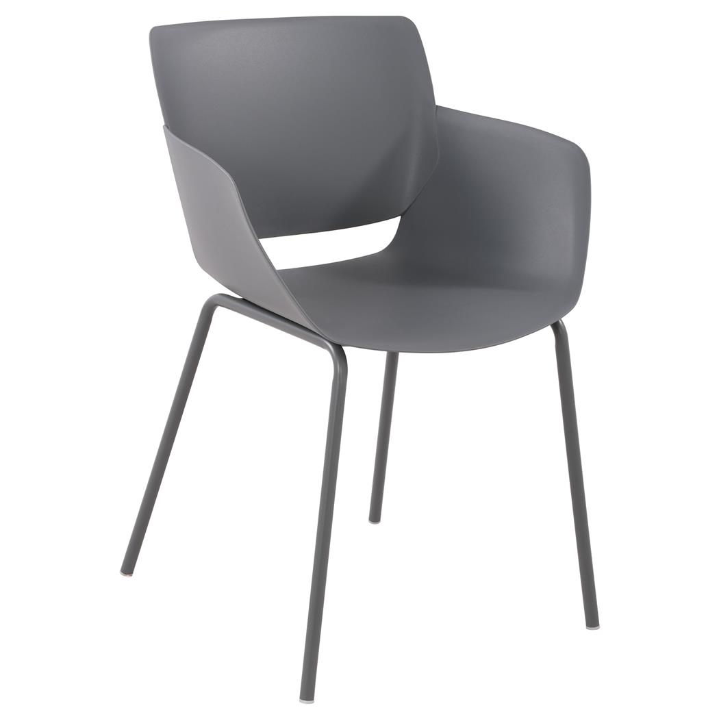 Sedia per Sala D'attesa RIKO, Design Moderno, Comoda ed Elegante, Polipropilene, Grigio