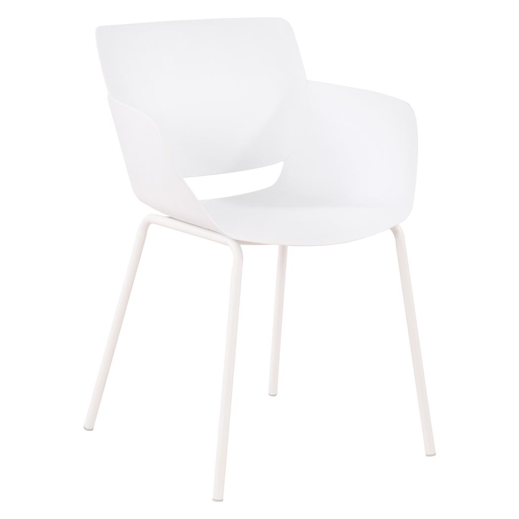 Sedia per Sala D'attesa RIKO, Design Moderno, Comoda ed Elegante, Polipropilene, Bianco