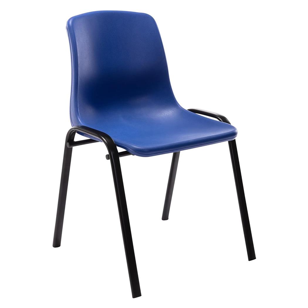 Sedia Ospiti e Riunioni LEILA, Impilabili, Struttura in Metallo, in Plastica Blu