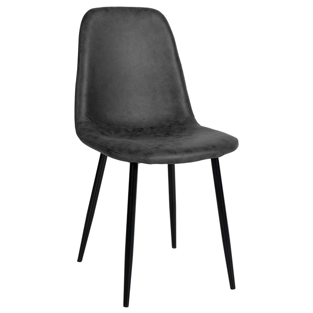Sedia per Sala Riunioni NAIPES, Struttura in Metallo Nero, in Pelle Nera