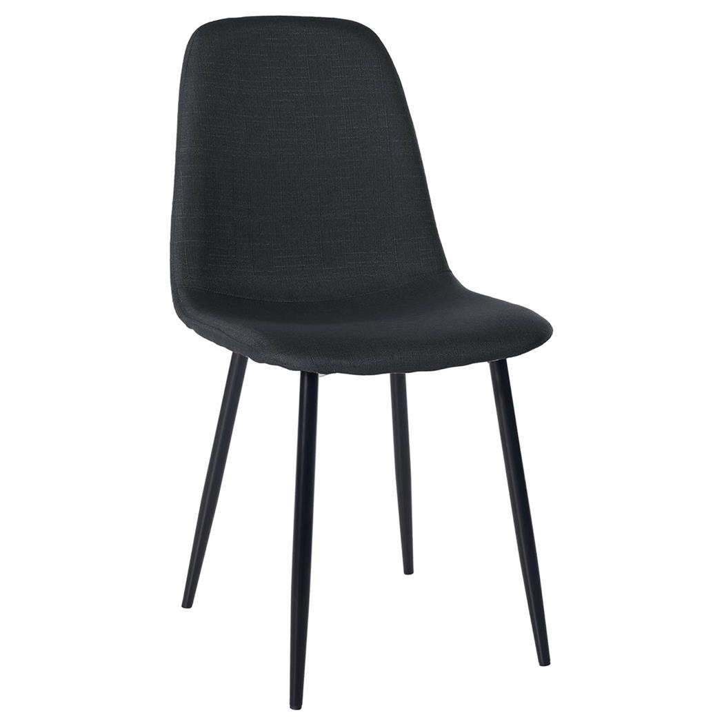 Sedia per Sala Riunioni NAIPES, Struttura in Metallo Nero, in Tessuto Nero