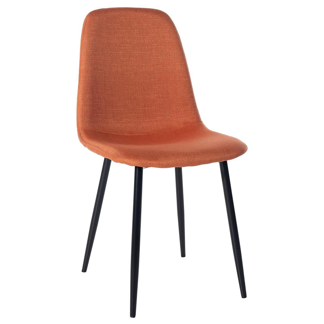 Sedia per Sala Riunioni NAIPES, Struttura in Metallo Nero, in Tessuto Arancione
