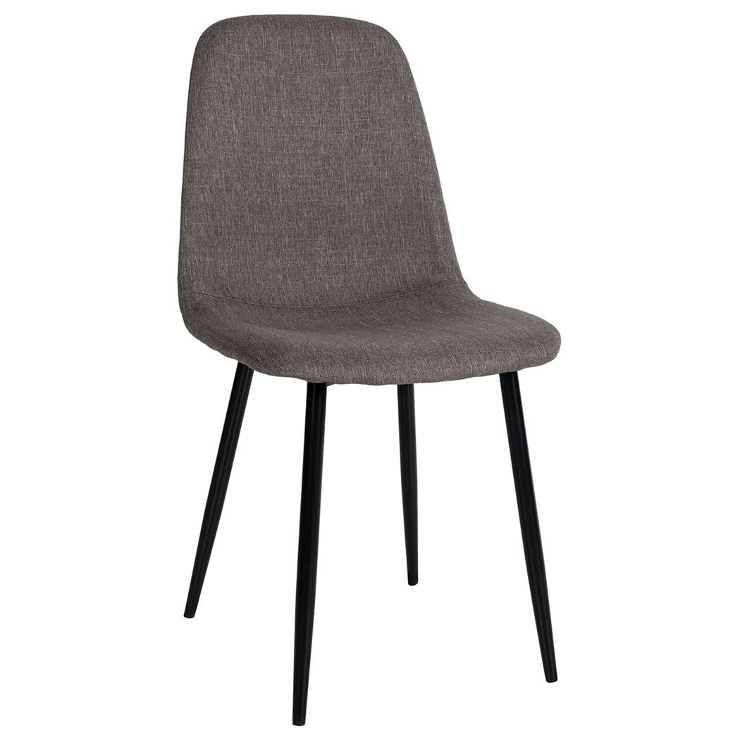 Sedia per Sala Riunioni NAIPES, Struttura in Metallo Nero, in Tessuto Grigio Tortora