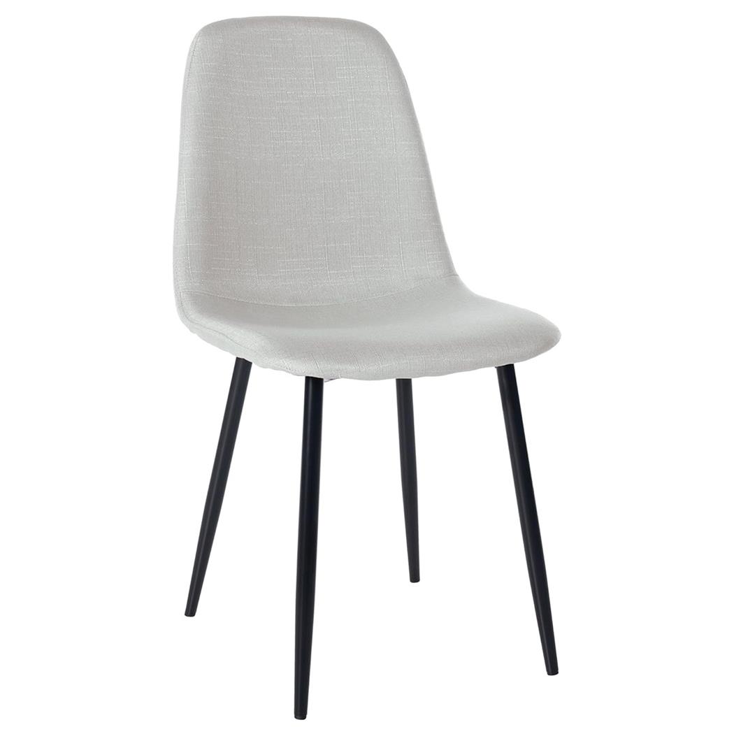 Sedia per Sala Riunioni NAIPES, Struttura in Metallo Nero, in Tessuto Panna