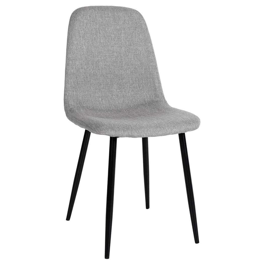Sedia per Sala Riunioni NAIPES, Struttura in Metallo Nero, in Tessuto Grigio