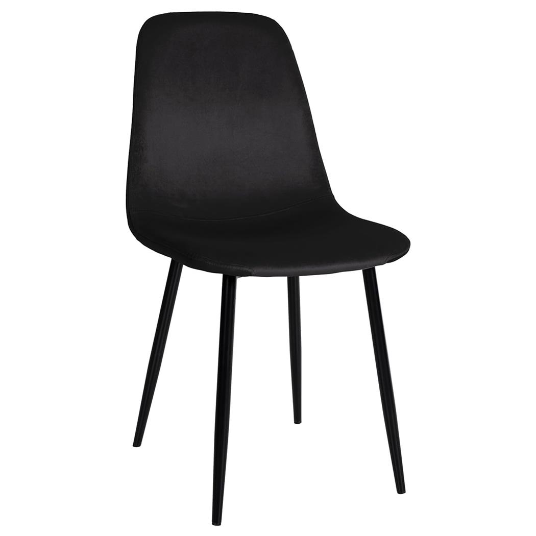 Sedia per Sala Riunioni NAIPES, Struttura in Metallo Nero, in Velluto Nero