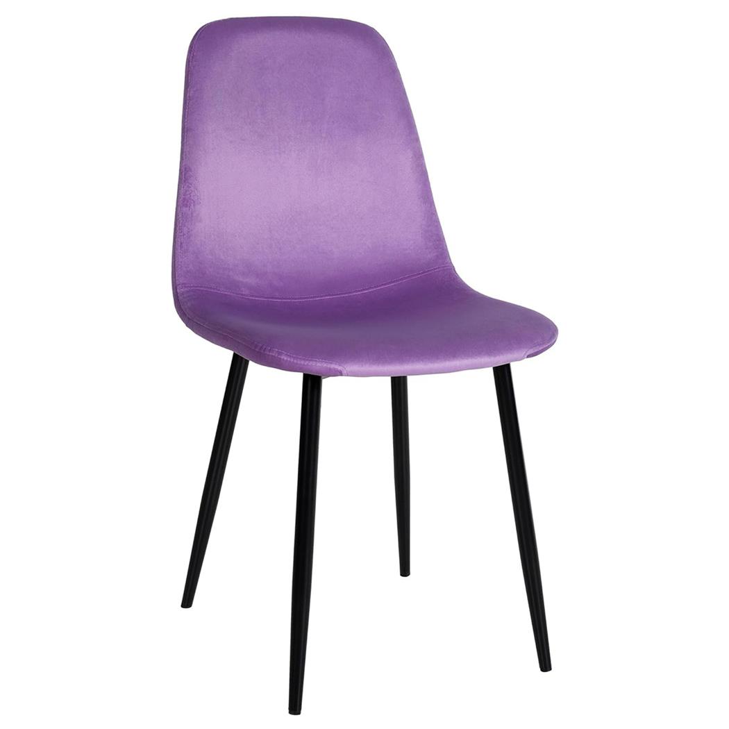 Sedia per Sala Riunioni NAIPES, Struttura in Metallo Nero, in Velluto Viola