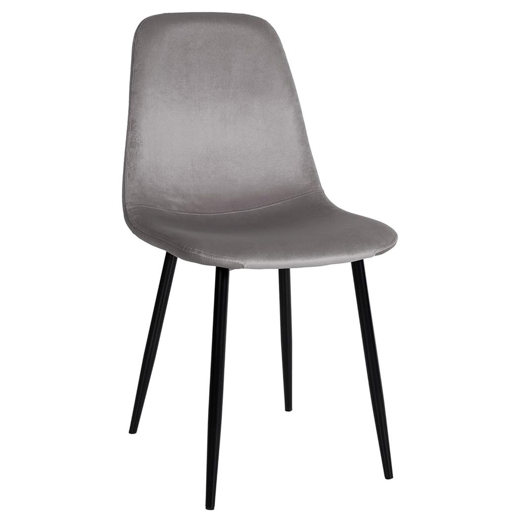 Sedia per Sala Riunioni NAIPES, Struttura in Metallo Nero, in Velluto Grigio