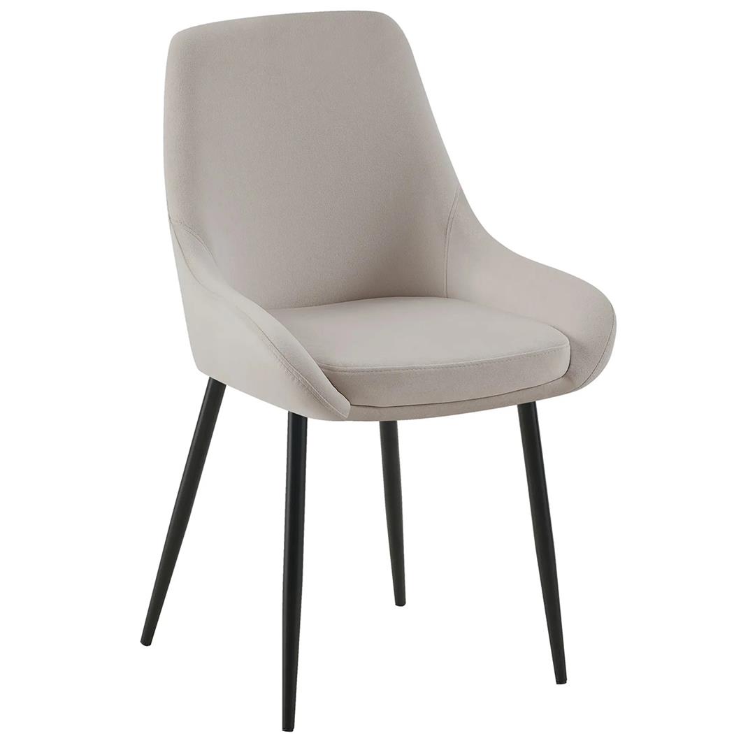 Sedia Ospiti ANKARA, Design Moderno, Struttura in Metallo, Comoda Imbottitura, Velluto Grigio