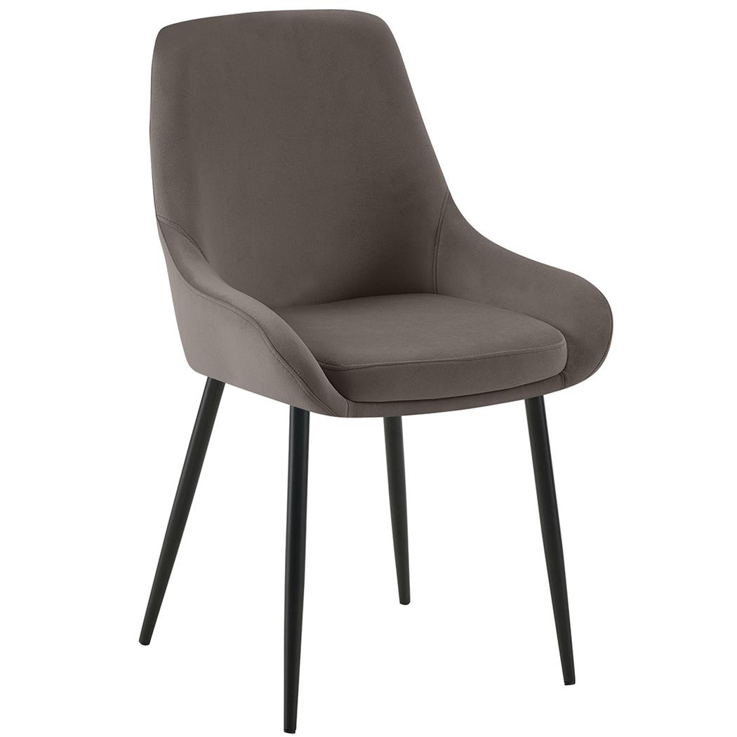 Sedia Ospiti ANKARA, Design Moderno, Struttura in Metallo, Comoda Imbottitura, Velluto Grigio Scuro