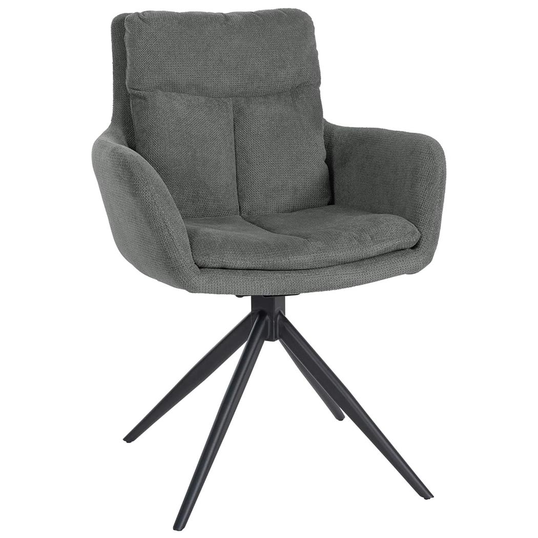Sedia per Sala d'Attesa GLAM, Girevole, Imbottita, in Tessuto Grigio