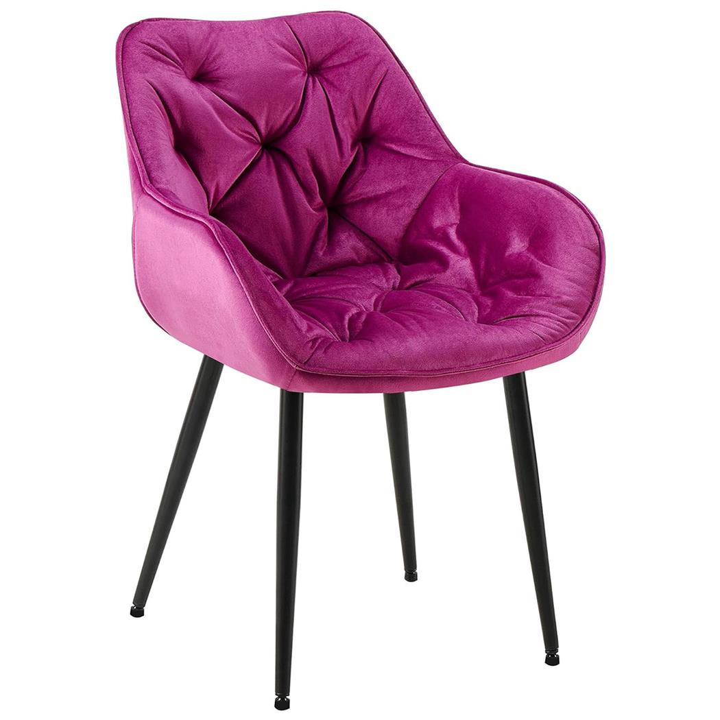 Poltroncina per Sala d'Attesa TEXAS, Imbottita e Trapuntata, in Velluto Viola