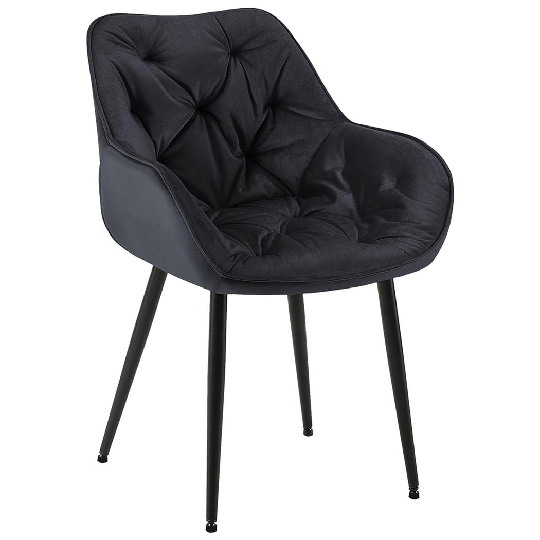 Poltroncina per Sala d'Attesa TEXAS, Imbottita e Trapuntata, in Velluto Nero