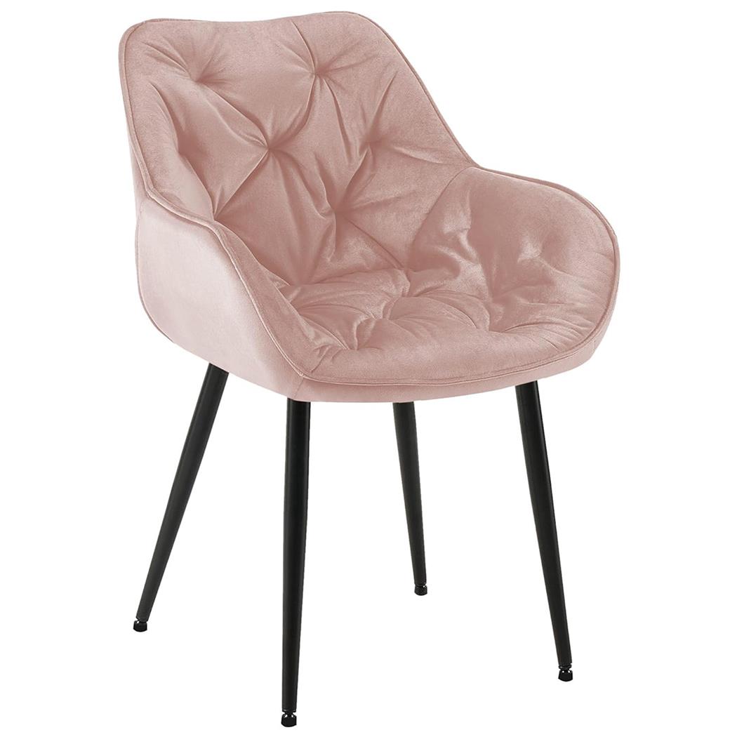 Poltroncina per Sala d'Attesa TEXAS, Imbottita e Trapuntata, in Velluto Rosa Chiaro