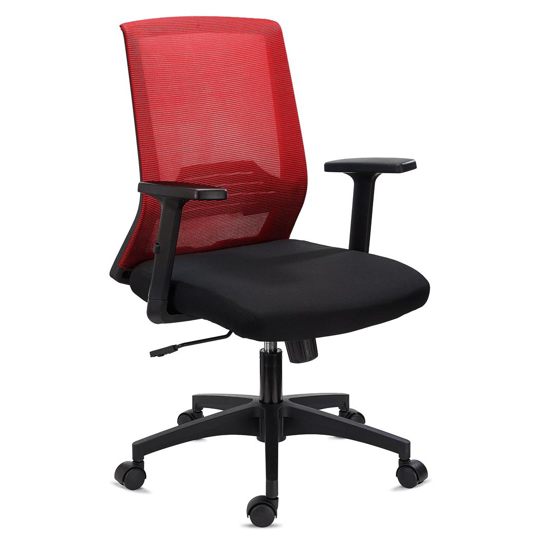 Sedia da Ufficio ACTIVE, Supporto Lombare, Braccioli Regolabili, Confortevole e Robusta, Rosso