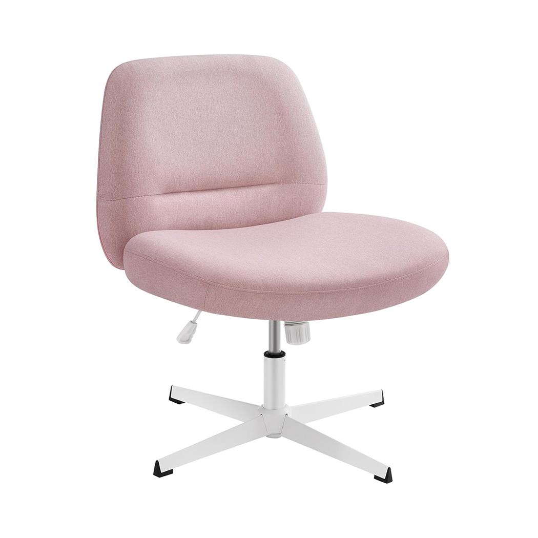 Poltroncina COMFY, Girevole, Regolabile in Altezza, Comoda Imbottitura, Tessuto Rosa