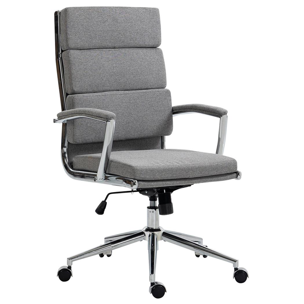 Poltrona Per Ufficio TODRA, Confortevole, Elegante ed Imbottita, in Tessuto, Grigio