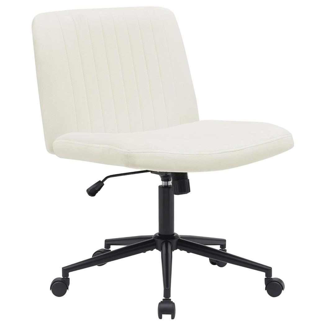 Sedia Per Ufficio SONNY, Design Moderno, Imbottita, In Velluto Panna
