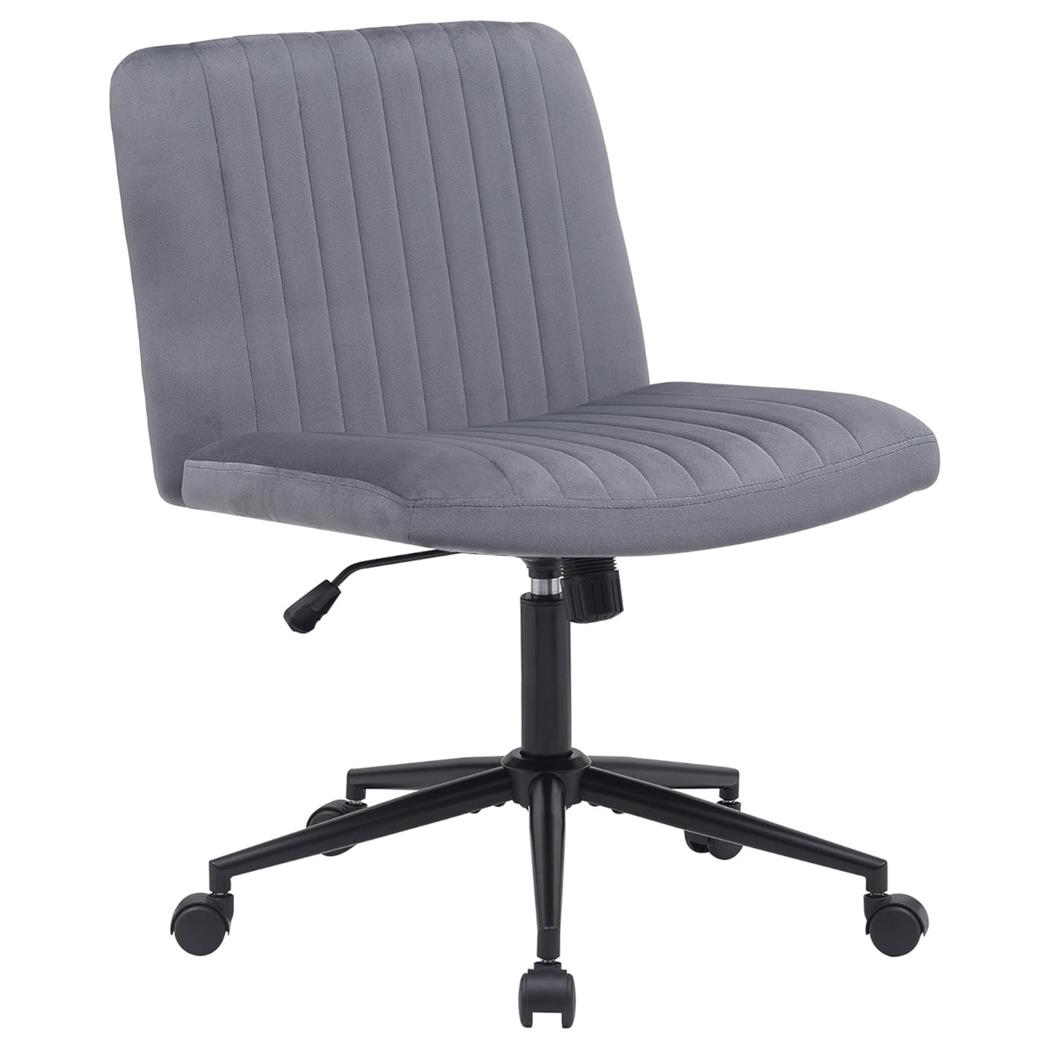 Sedia Per Ufficio SONNY, Design Moderno, Imbottita, In Velluto Grigio Scuro