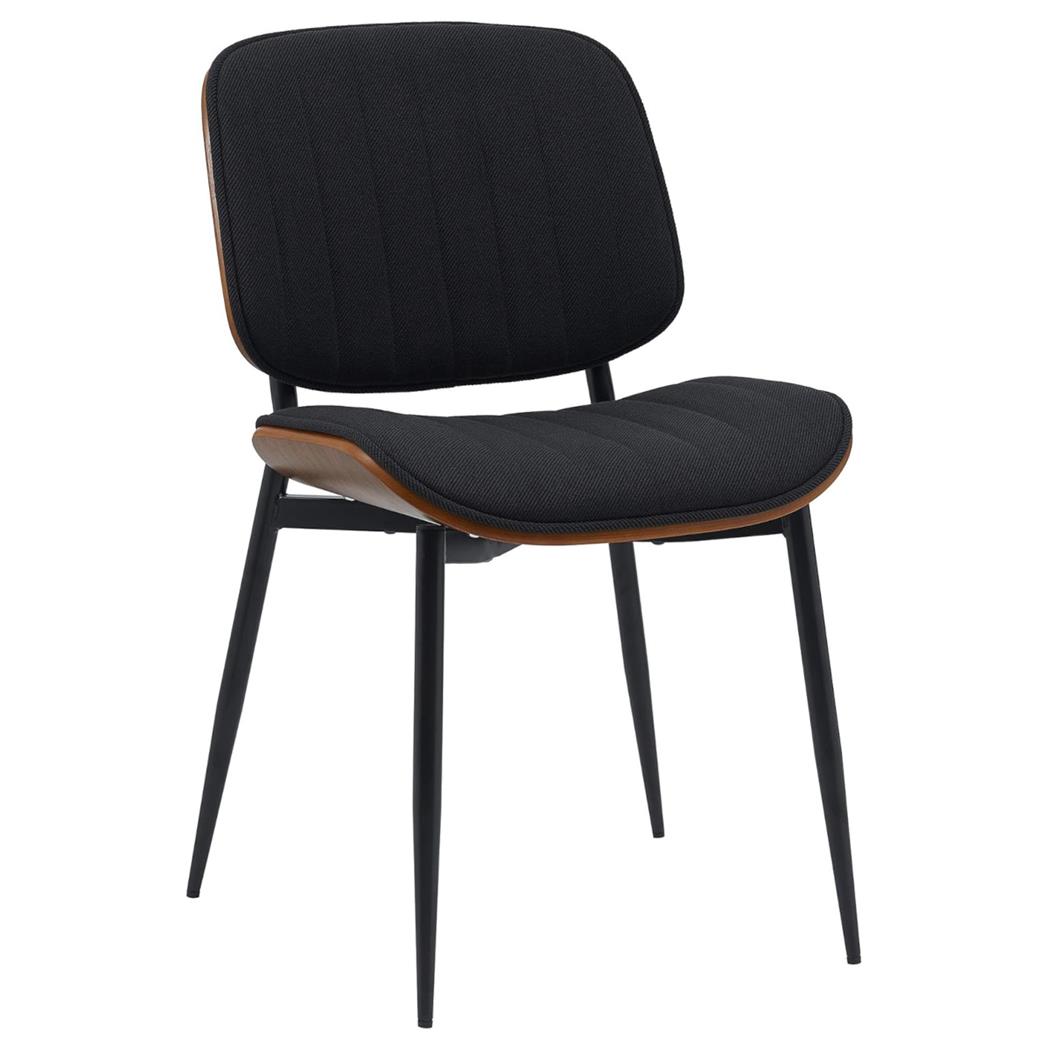 Sedia Sala Attesa / Riunioni YUMI, Struttura in Legno color Noce e Tessuto Nero