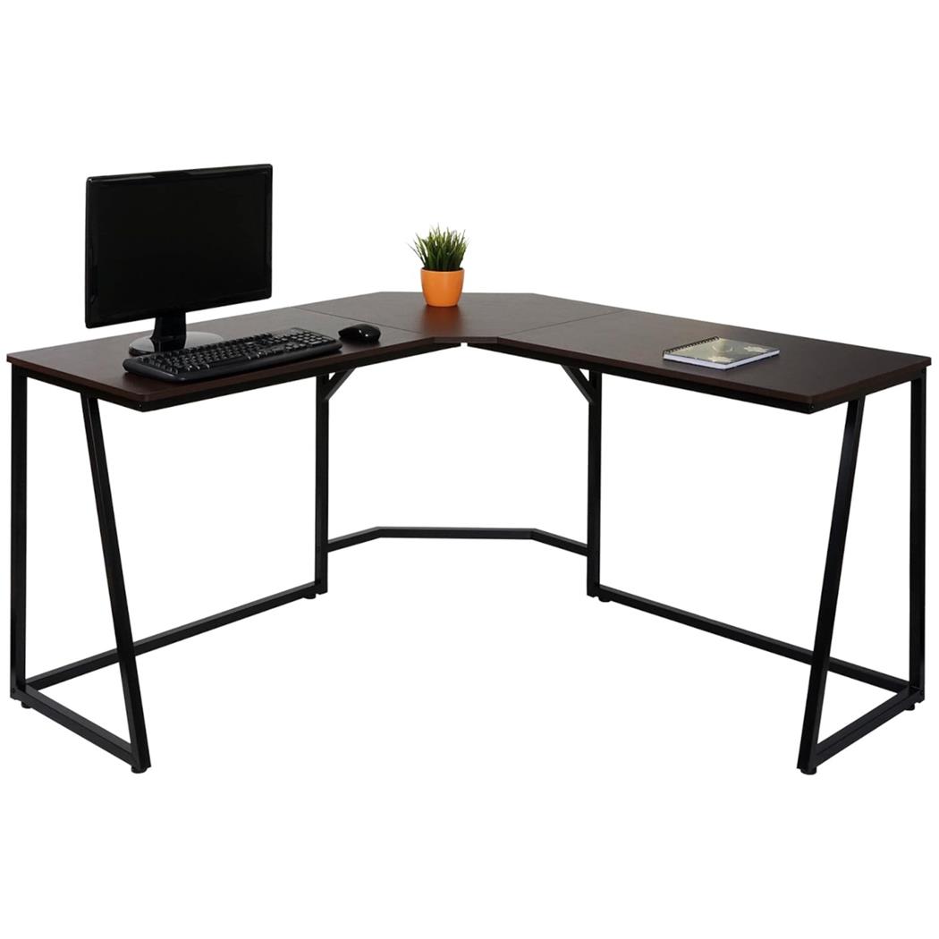 Scrivania da Ufficio ESSENCE, Angolare, 140x140x76cm, in Acciaio e Legno di Pioppo
