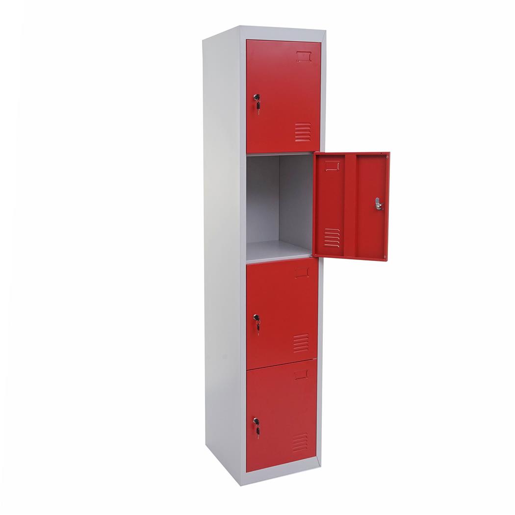 Armadietto casellario HILDUR, cm 180x38x45, in Acciaio, color Rosso
