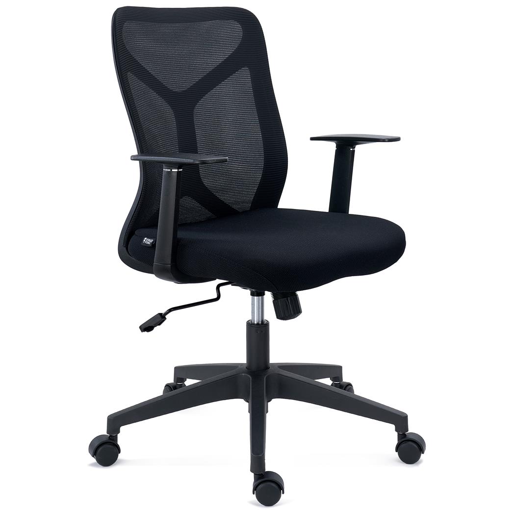 Sedia Ergonomica GINGER, Confortevole e Versatile, Design Moderno, Rete e Tessuto, Nero
