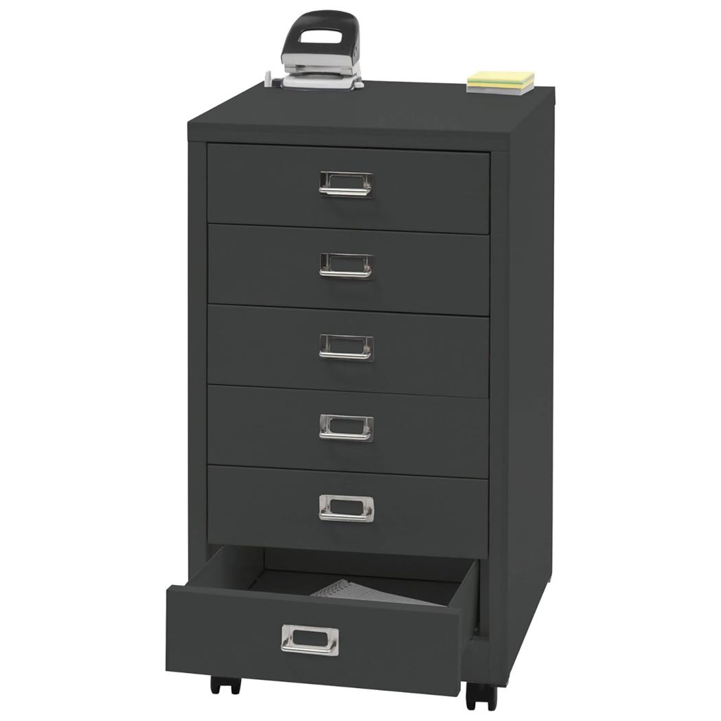 Cassettiera con Ruote DONY 6 CASSETTI, 40x41x75cm, in Acciaio colore Grigio