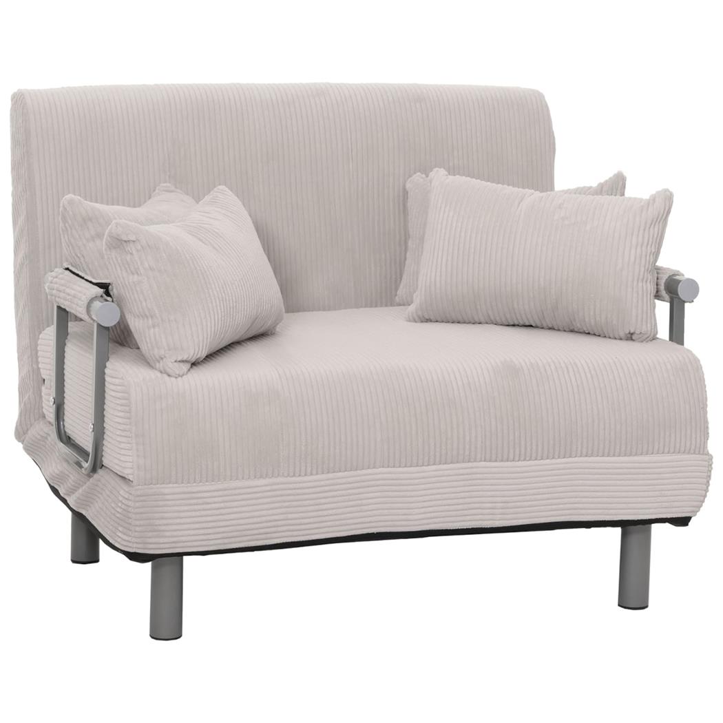 Divano 2 posti LESLY, Trasformabile in Letto, Tessuto colore Grigio