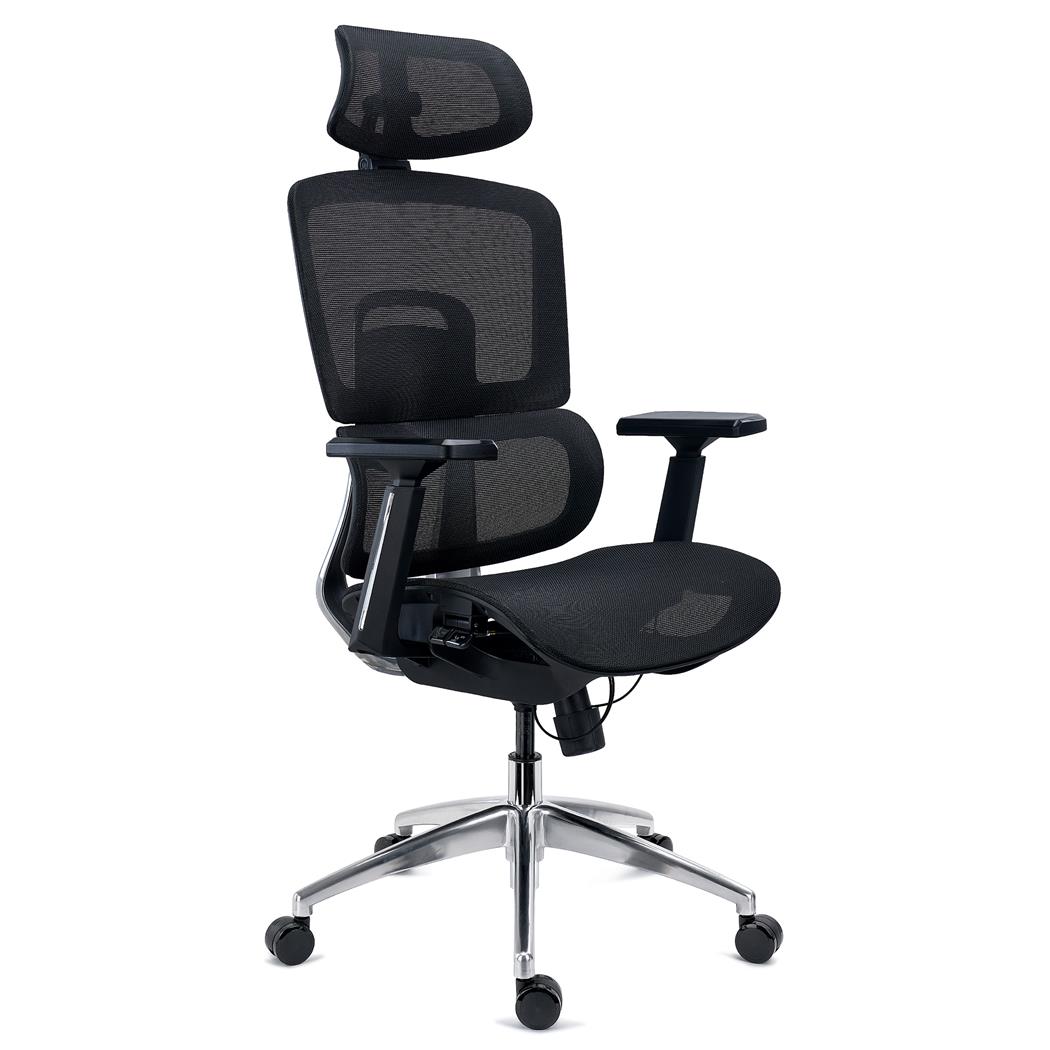 Sedia Ergonomica TITAN, Sedile Regolabile in Profondità, Comoda e Moderna, Rete Nera