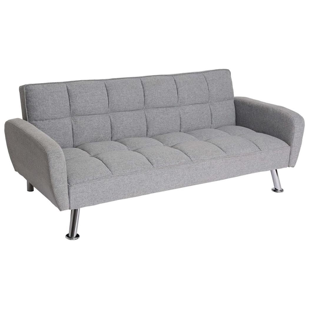 Divano 3 posti ERMES, Trasformabile in Letto, Schienale Regolabile, in Tessuto colore Grigio
