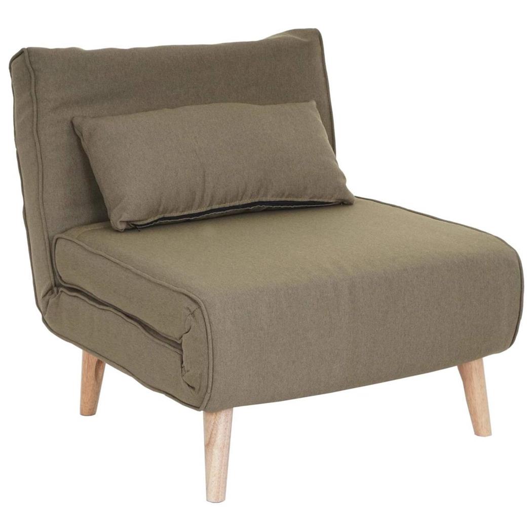 Poltrona PRETTY, Trasformabile in Letto, Spessa Imbottitura, in Tessuto Verde