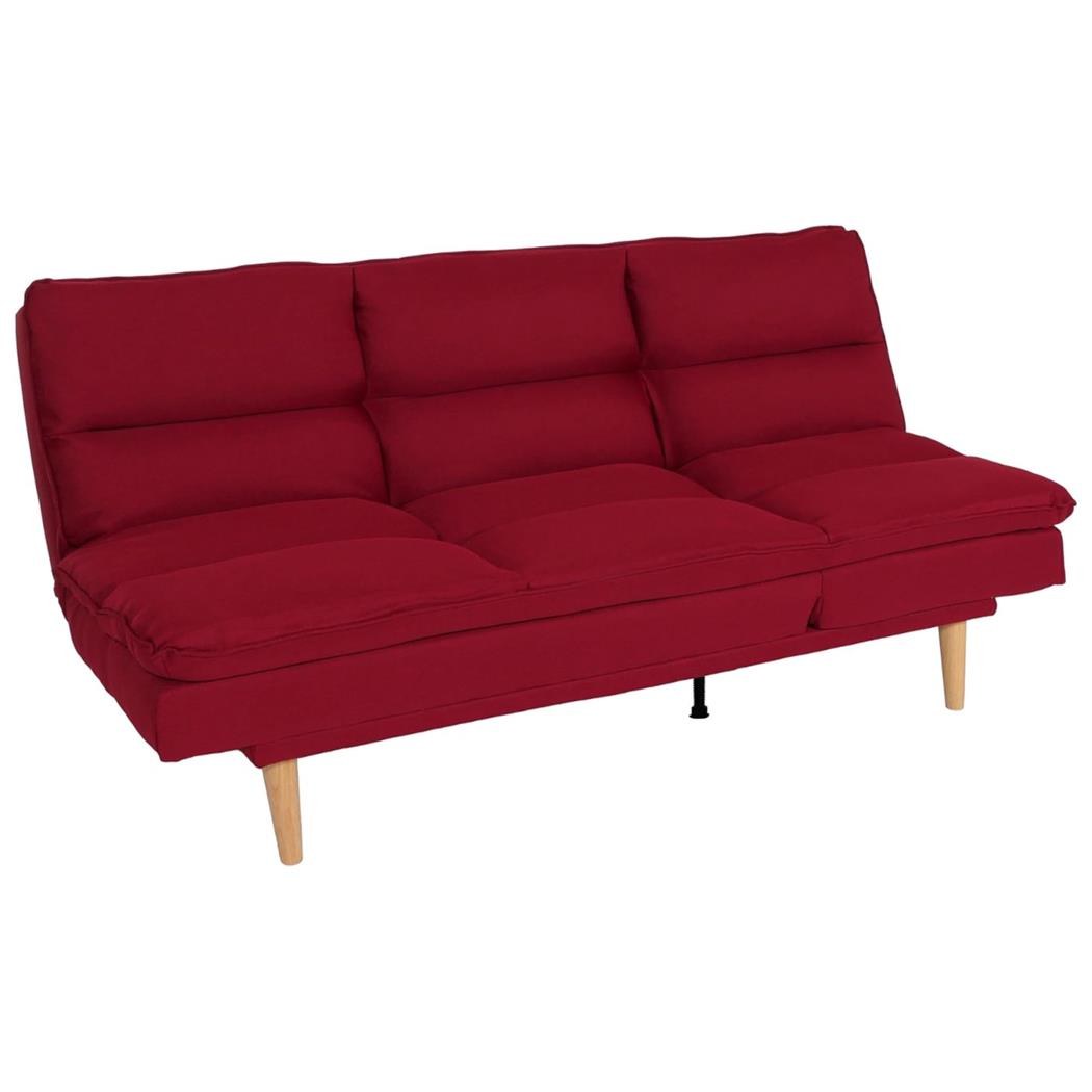 Divano 3 posti MENDIX, Trasformabile in Letto, Pratico e Versatile, in Tessuto Bordeaux