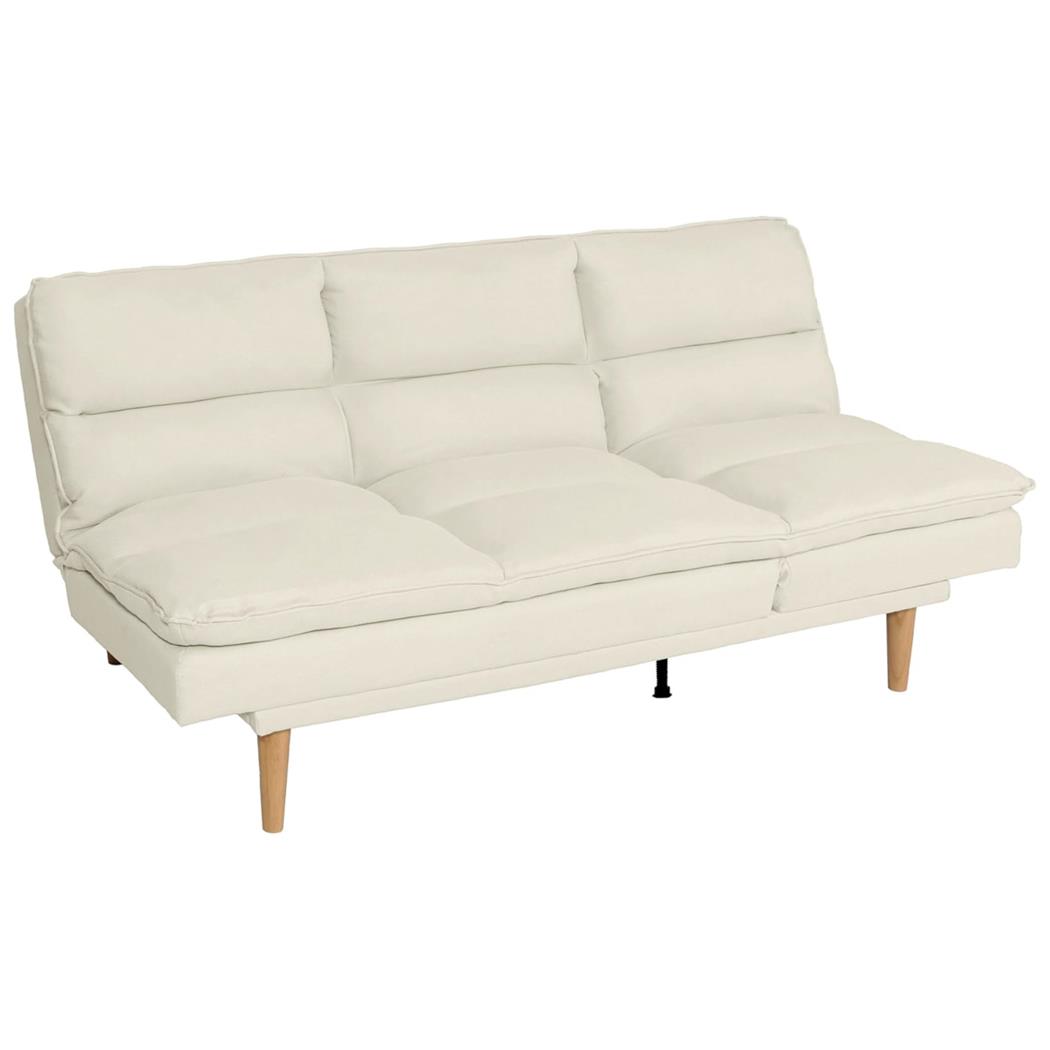 Divano 3 posti MENDIX, Trasformabile in Letto, Pratico e Versatile, in Tessuto Crema