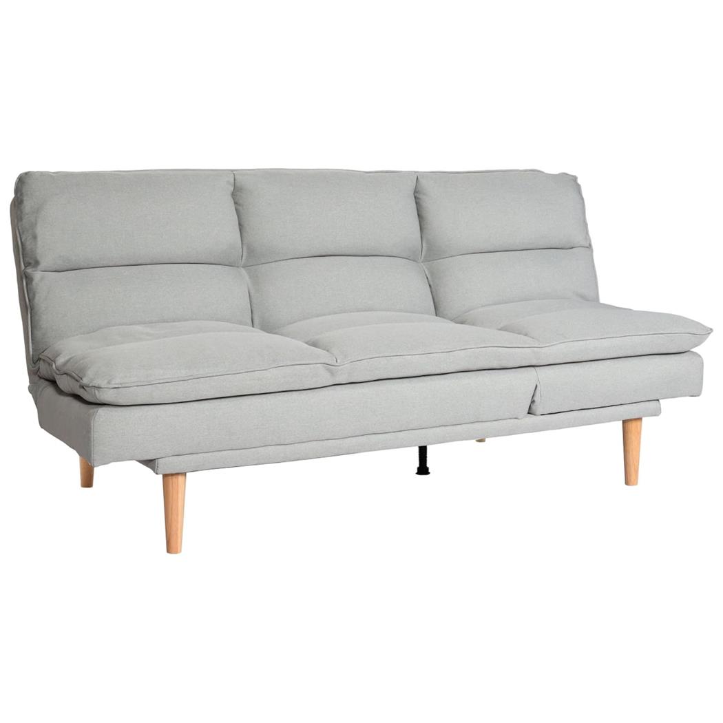 Divano 3 posti MENDIX, Trasformabile in Letto, Pratico e Versatile, in Tessuto Grigio Chiaro