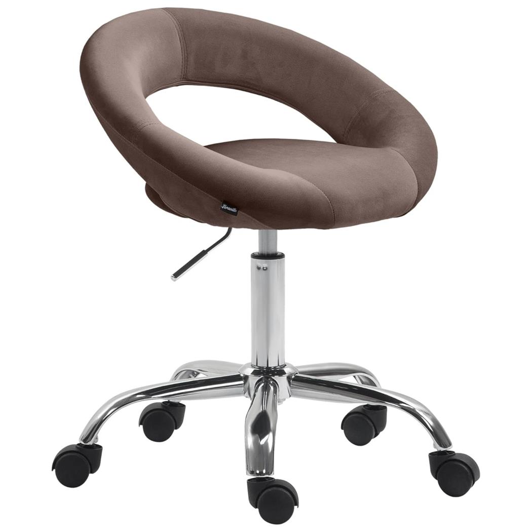 Sgabello AMANDA, Pratico e Moderno, Design Elegante, in Velluto colore Marrone
