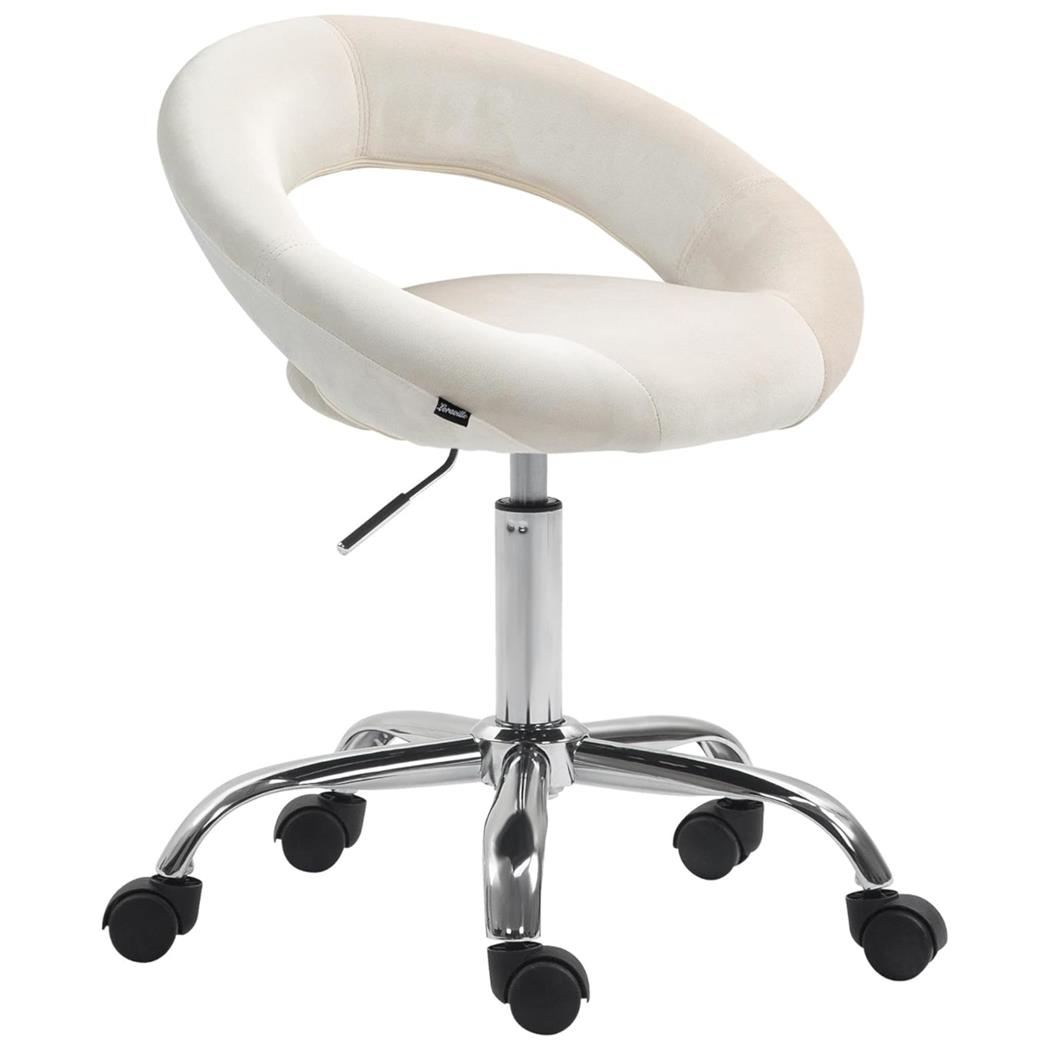 Sgabello AMANDA, Pratico e Moderno, Design Elegante, in Velluto colore Crema