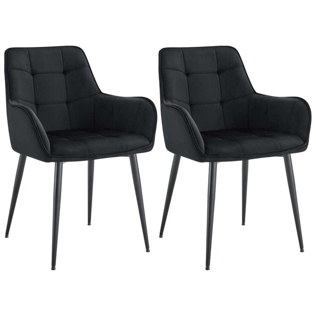 Lotto di 2 sedie Ospiti RUFUS, Design Elegante, Ampia Seduta in Velluto Nero