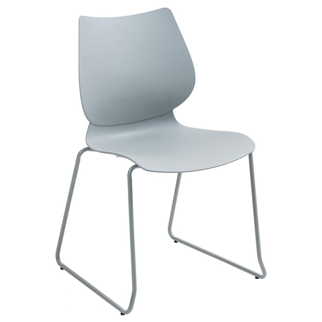 Sedia per Sala D'attesa MARION, Moderna e Comoda, Impilabile, Polipropilene, Grigio