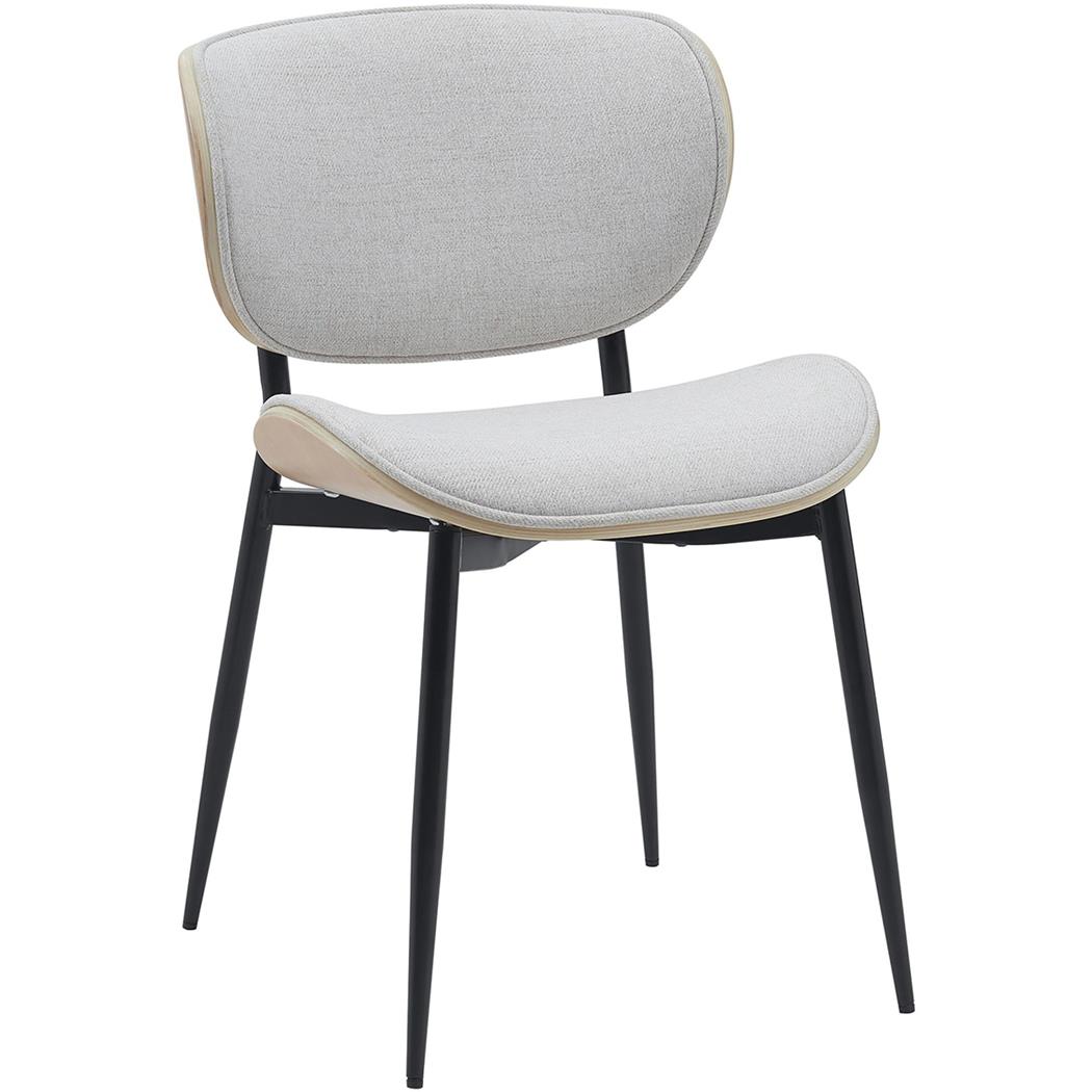 Sedia Sala Attesa / Riunioni BRONSON, Struttura in Legno color Rovere e Tessuto Panna