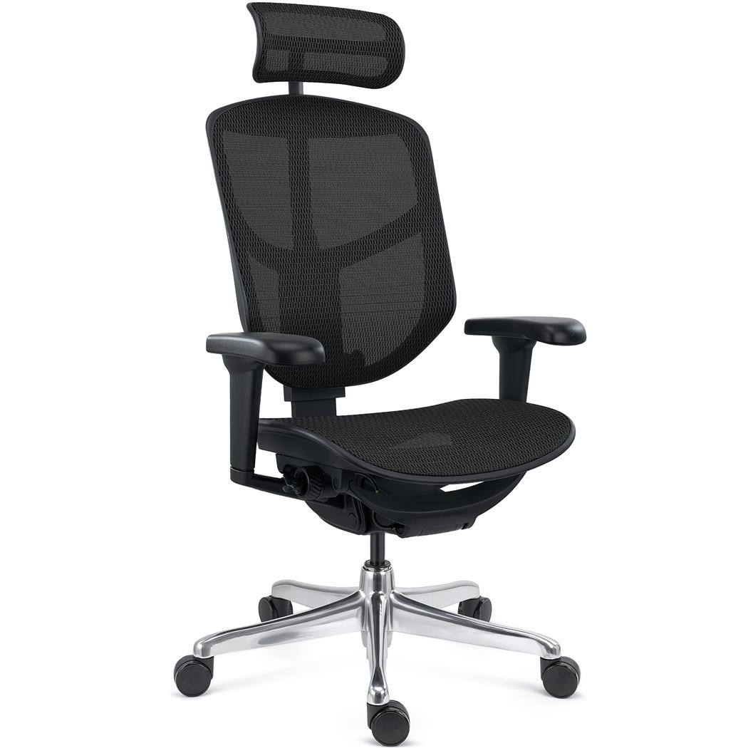 Sedia Ergonomica ENJOY, Design Esclusivo, Completamente Regolabile, in Rete Nera