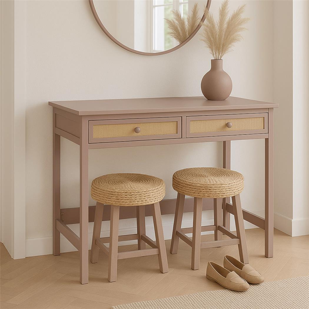 Scrivania ORBIT, 2 Comodi Cassetti, Design Moderno, 110x60cm, in Legno color Tortora