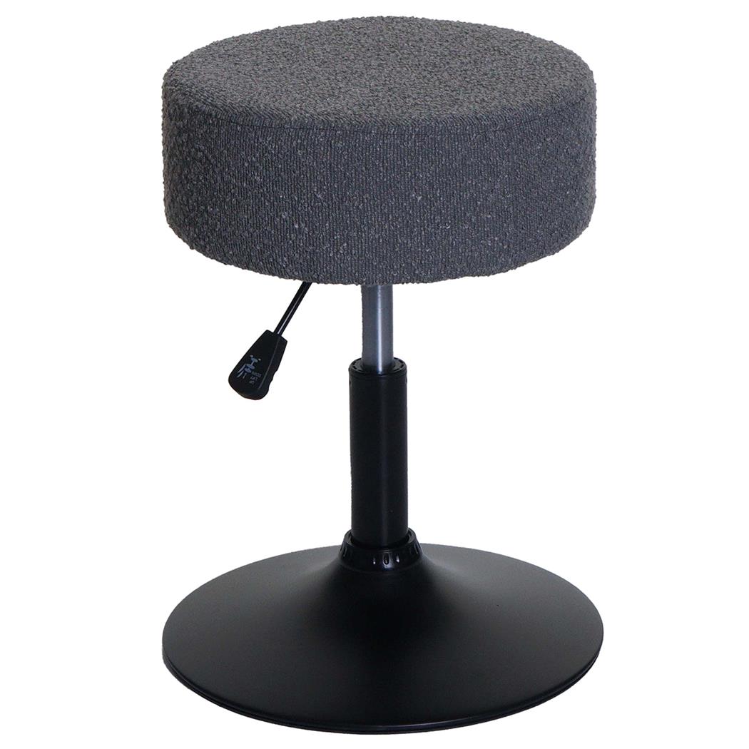 Sgabello BLOOM, Girevole a 360º, Sedile Imbottito, in Tessuto Grigio Scuro