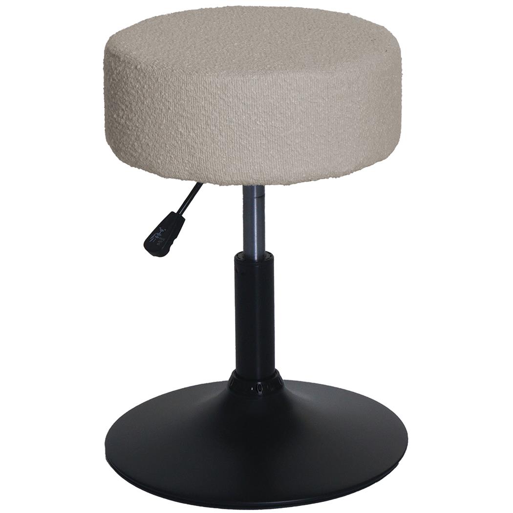 Sgabello BLOOM, Girevole a 360º, Sedile Imbottito, in Tessuto Beige