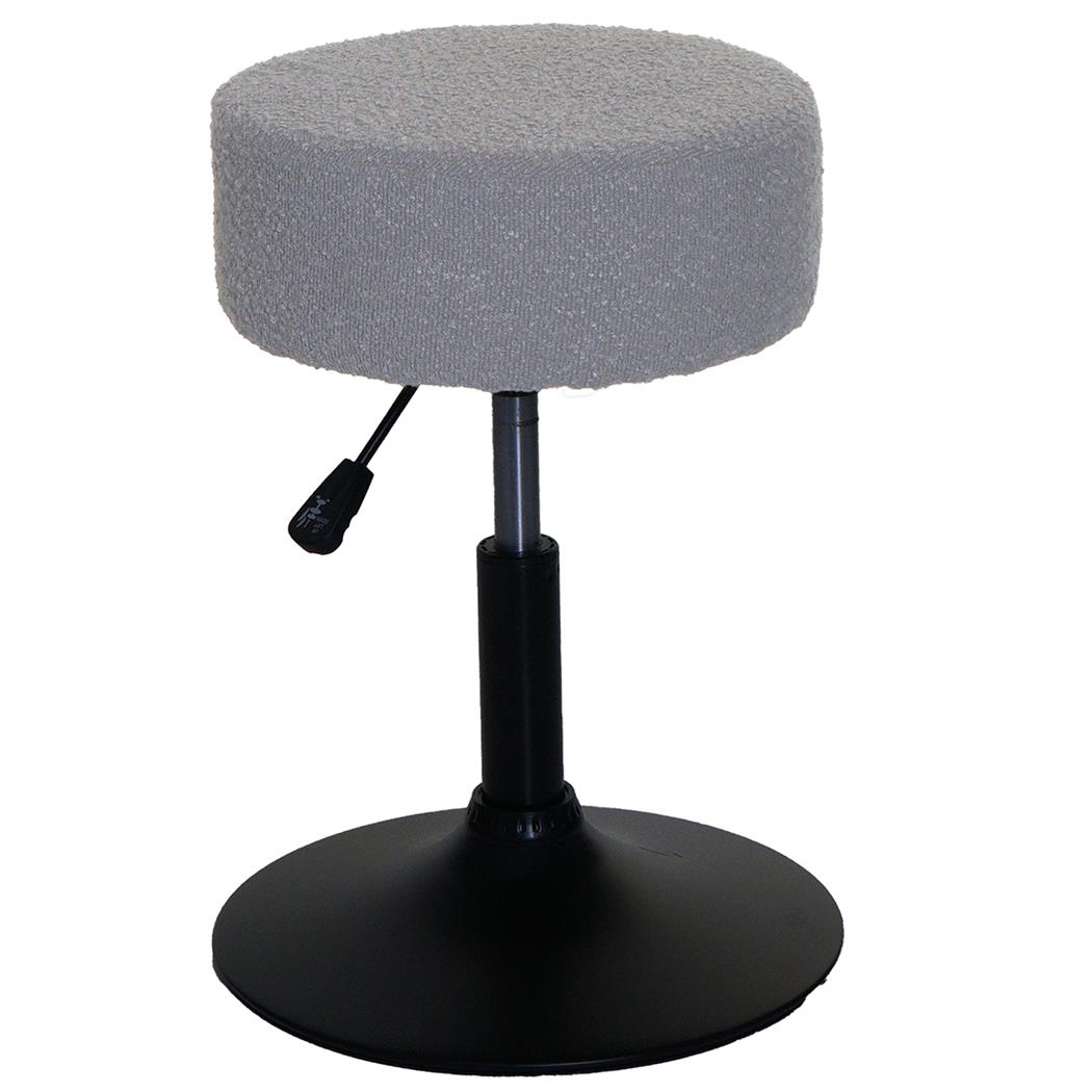 Sgabello BLOOM, Girevole a 360º, Sedile Imbottito, in Tessuto Grigio Chiaro
