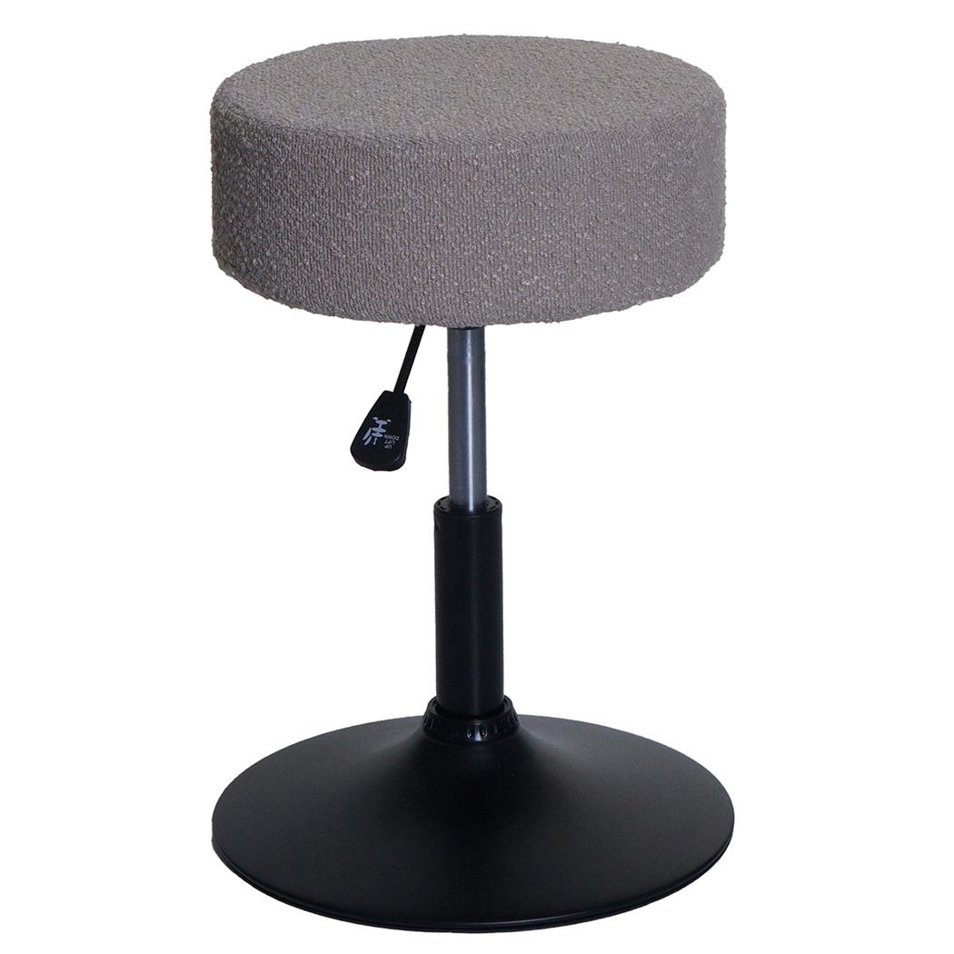 Sgabello BLOOM, Girevole a 360º, Sedile Imbottito, in Tessuto Grigio