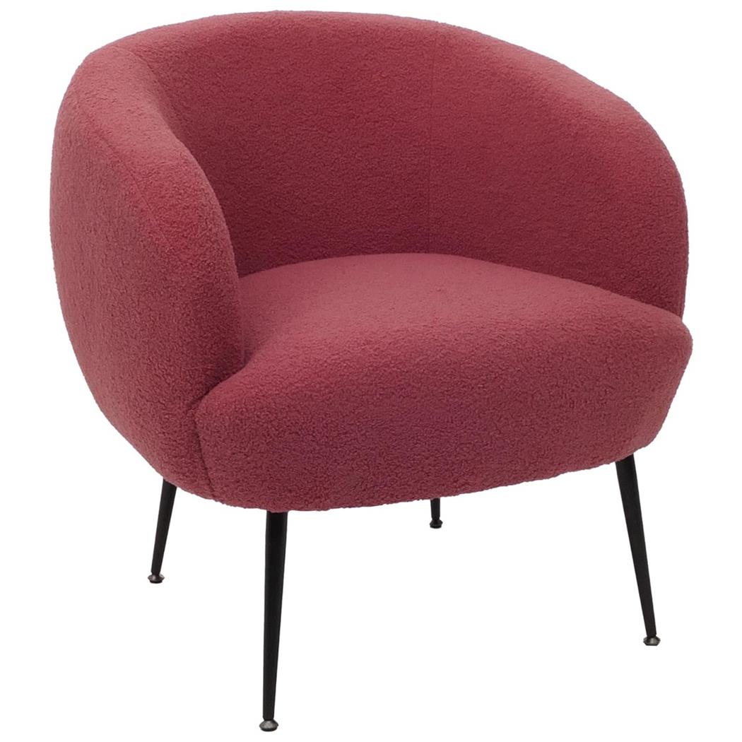 Poltrona per ospiti HARMONY, Design Elegante, Extra Imbottitura, Tessuto Rosa