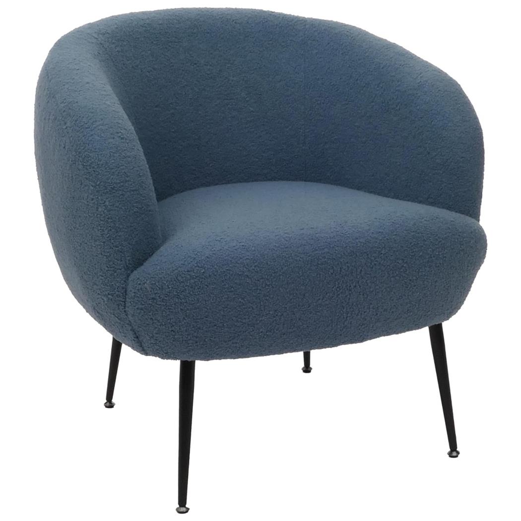 Poltrona per ospiti HARMONY, Design Elegante, Extra Imbottitura, Tessuto Blu